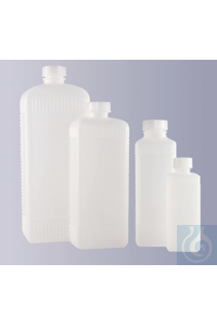4Articoli simili a: Narrow neck bottle HDPE, square, ribbed, natural, without closure, GL18, 100...